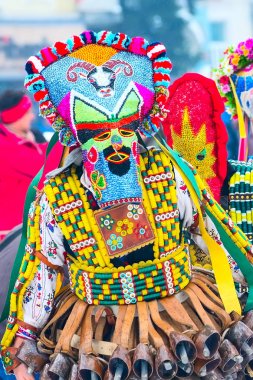 geleneksel Kukeri kostüm festival Bulgaristan