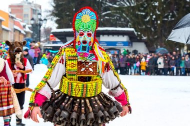 geleneksel Kukeri kostüm festival Bulgaristan