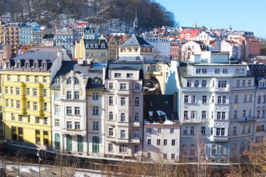 Karlovy Vary hava panorama görünüm, Çek Cumhuriyeti