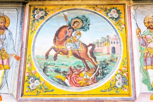 Antiguo fresco en la iglesia en el monasterio de Bachkovo, Bulgaria — Foto de Stock