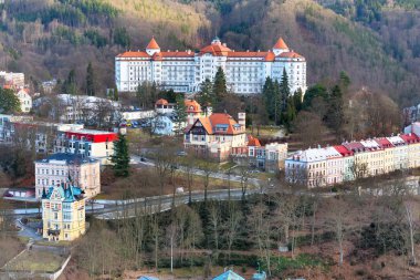 Karlovy Vary hava panorama görünüm, Çek Cumhuriyeti