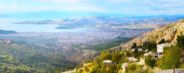 Yunanistan 'ın Pelion Mount kentinden Volos kent manzarası