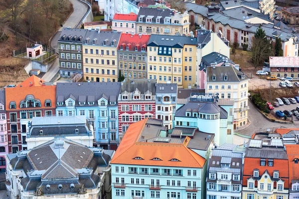 Karlovy Vary hava panorama görünüm, Çek Cumhuriyeti