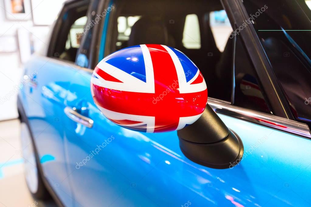 United Kingdom flag as a decoration of a car