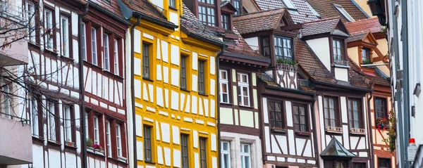 Strada comunale di Norimberga, Franconia con case a graticcio in Baviera — Foto Stock