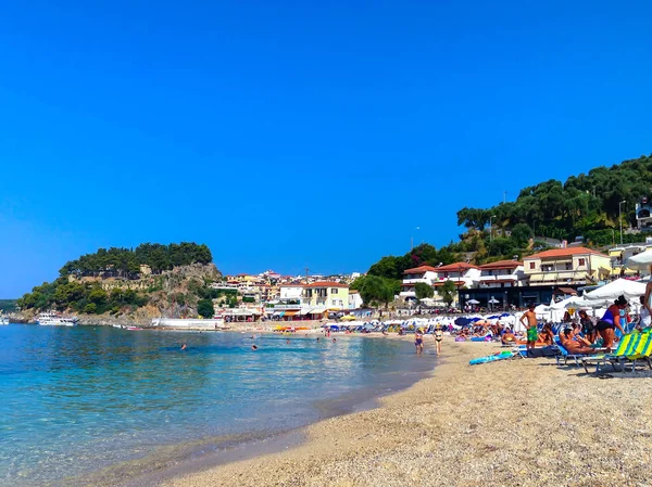 Panoramik Parga Yunan sea resort adlı İyon Denizi, Yunanistan