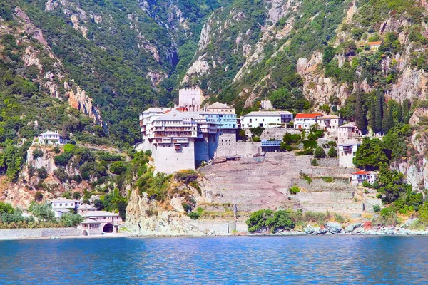Monasterio ortodoxo en el Monte Athos, Halkidiki, Grecia — Foto de Stock