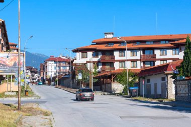 Bansko, Bulgaristan, Bulgaristan Kayak merkezinde yaz sokak görünümü