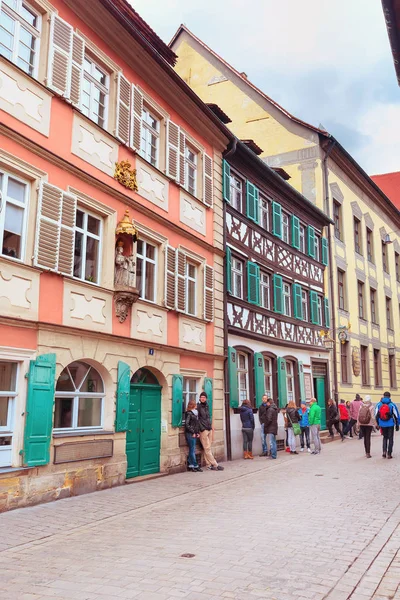 Bamberg street view of historic city in germany — стокове фото