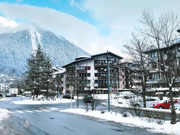 Kafe, Restoran Şehir, Chamonix, Fransa ortasına