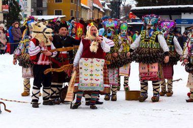 geleneksel Kukeri kostüm festival Bulgaristan