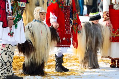 geleneksel Kukeri kostüm festival Bulgaristan