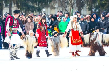 geleneksel Kukeri kostüm festival Bulgaristan