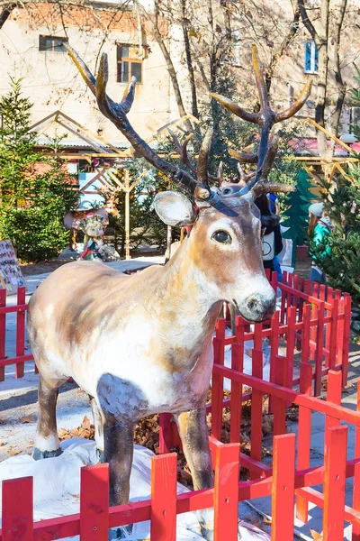 Deer decoration figurine at greek Christmas market — Stock Photo, Image