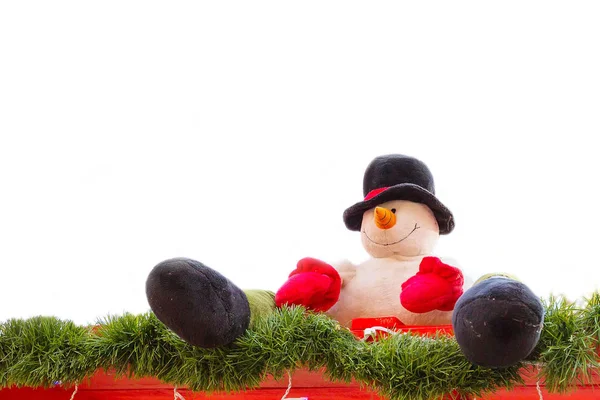 Pupazzo di neve al mercatino di Natale — Foto Stock