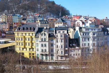 Karlovy Vary hava panorama görünüm, Çek Cumhuriyeti