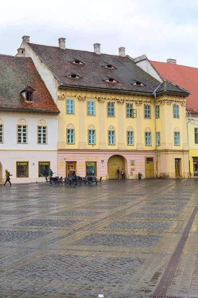 Domy w Sibiu, Transylwania, Rumunia — Zdjęcie stockowe