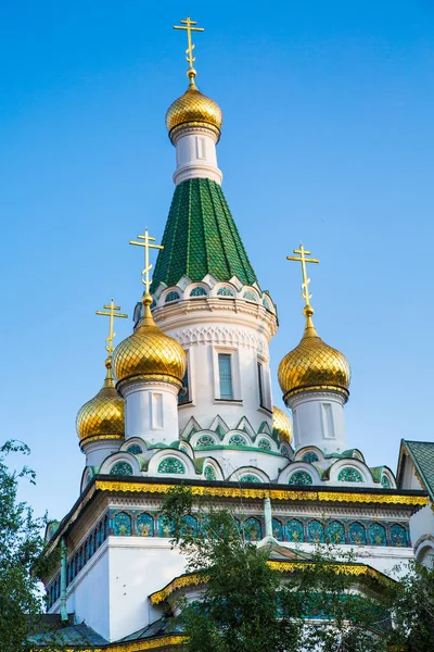 Cupola av ryska kyrkan i staden Sofia, Bulgarien — Stockfoto