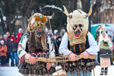geleneksel Kukeri kostüm festival Bulgaristan