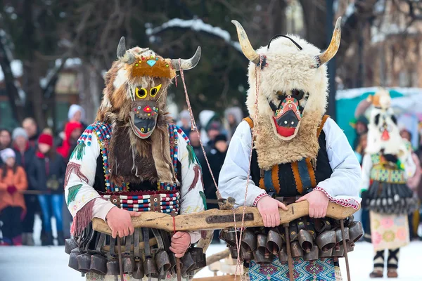 Tradicional festival de disfraces de Kukeri en Bulgaria — Foto de Stock