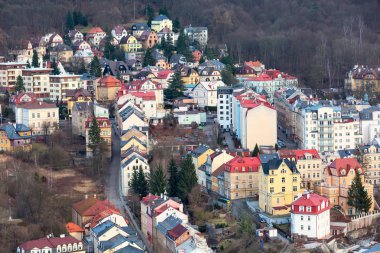 Karlovy Vary hava panorama görünüm, Çek Cumhuriyeti