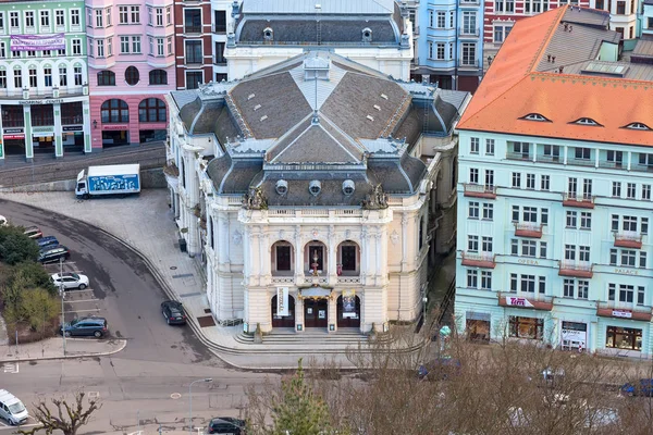 Karlovy Vary vista panoramica aerea, Repubblica Ceca — Foto Stock