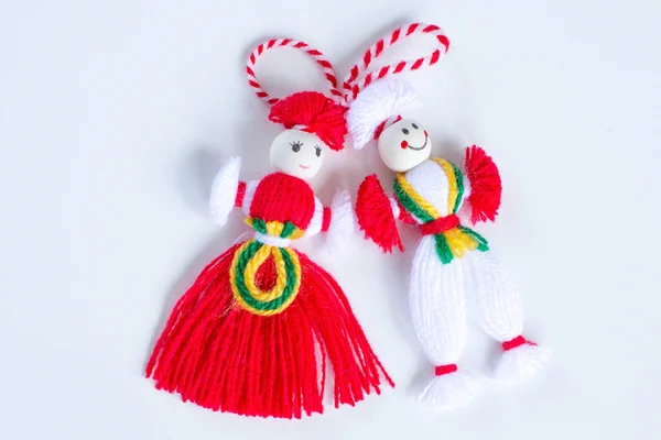 Bulgarian Martenitsa spring sign on white background — Stock Photo, Image