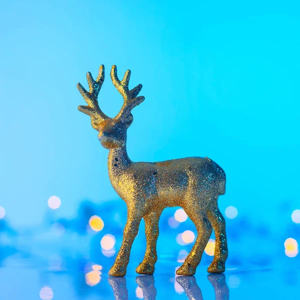 Renna di Natale sfondo con luci — Foto Stock