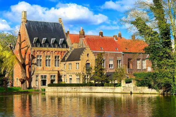Panorama con lago, Brujas, Bélgica — Foto de Stock