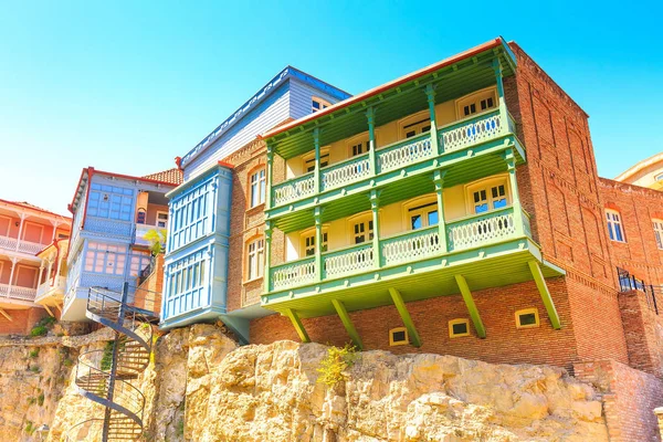 Casas en el casco antiguo de Tiflis, República de Georgia — Foto de Stock