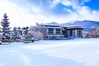 Evler ve dağlar panorama Bansko, Bulgaristan