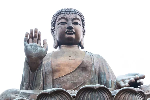 Stor Buddha närbild staty i Hongkong — Stockfoto