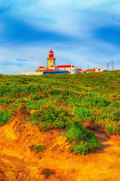 Cabo da Roca, Portugal. Lighthouse and Atlantic Ocean