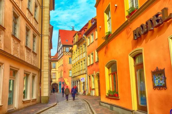 Bamberg vista de rua da cidade histórica na alemanha — Fotografia de Stock