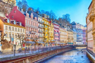 Karlovy Vary sokak panorama görünümü, Çek Cumhuriyeti