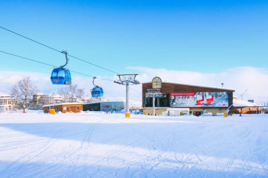Bulgaristan 'ın kayak beldesi Bansko, kayak asansörü