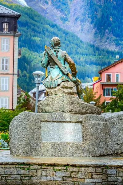 Gabriel Paccard statue, Chamonix, France — Stock Photo, Image