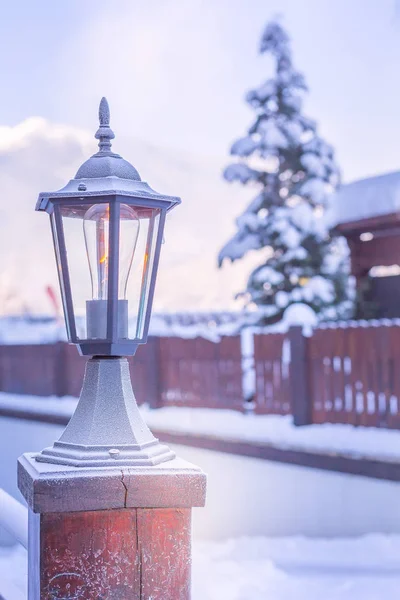 Christmas lantern snow winter — Stock Photo, Image