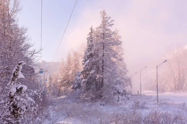 Ski resort Bansko, Bulgaria, cable car gondola — Stock Photo, Image