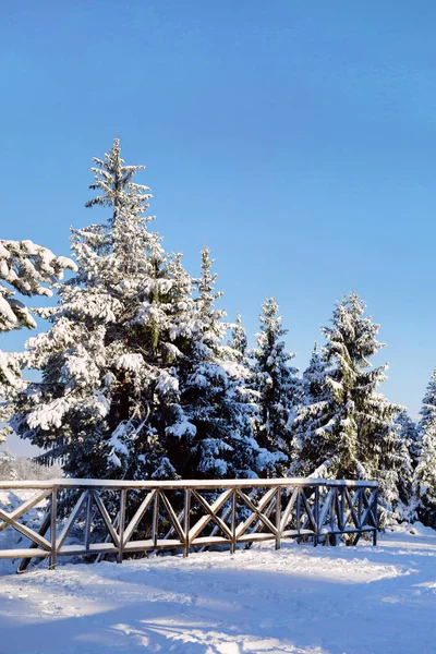 Lyžařské středisko Bansko, Bulharsko, výhled na zimní most — Stock fotografie