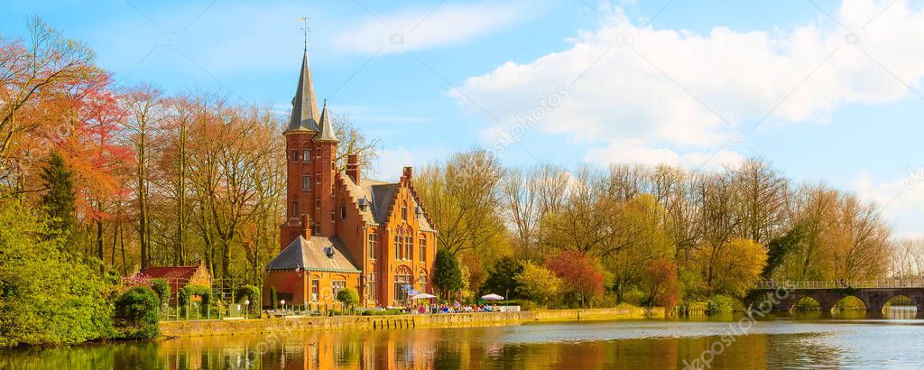 Minnewater lake, Bruges, Belgium