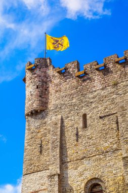 Gent, Belçika 'daki Gravensteen kalesi manzarası
