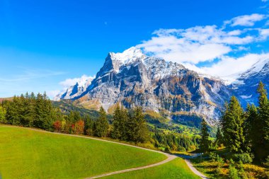 Grindelwald, İsviçre Jungfrau Dağları manzaralı