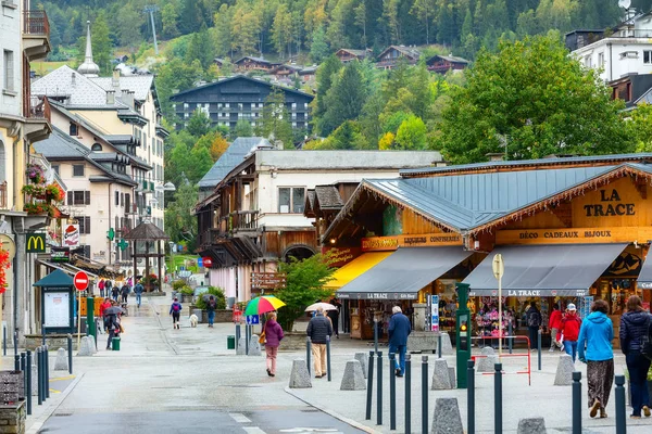 Chamonix Mont-Blanc, Frankrike gatuvy — Stockfoto