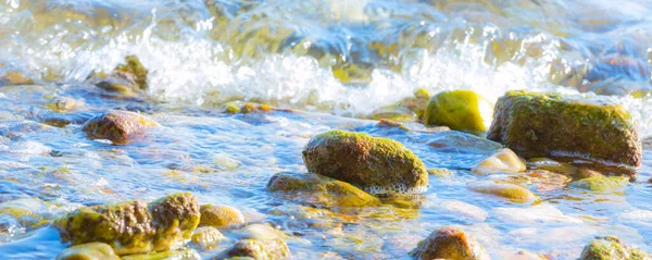Pedras do mar, oceano, onda, costa de praia — Fotografia de Stock