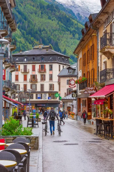 Chamonix Mont-Blanc, Frankrike gatuvy — Stockfoto