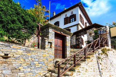 Pelion, Yunanistan Makrinitsa Köyü'nde sokak görünümü