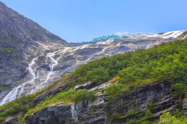 Glaciar Briksdal, Monumento natural de Noruega —  Fotos de Stock