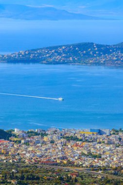 Yunanistan 'ın Pelion Mount kentinden Volos kent manzarası