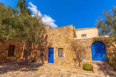Yunanistan 'ın Mora kentindeki Monemvasia eski evleri